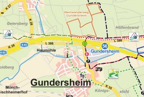 Karte Gundersheim &copy; Verbandsgemeinde Wonnegau /Wolf -Grafik-Druck