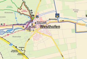 M&uuml;hlen-Radweg Karte &copy; Verbandsgemeinde Wonnegau /Wolf -Grafik-Druck