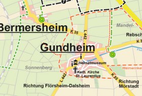 Karte Gundheim &copy; Verbandsgemeinde Wonnegau /Wolf -Grafik-Druck